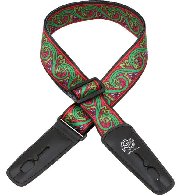Lock-It Straps Green Lizards Guitar Strap Straps LOCK-IT - RiverCity Rockstar Academy Music Store, Salem Keizer Oregon