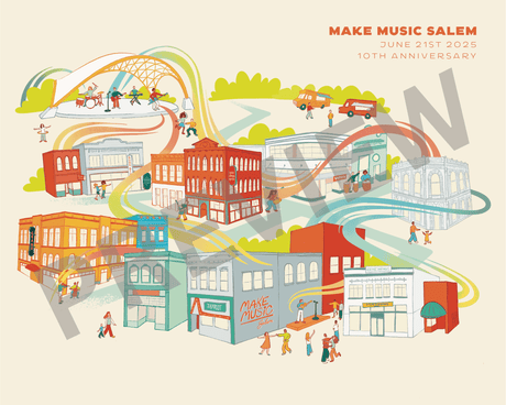 Make Music Salem 10th Anniversary Artwork Apparel RiverCity Rock Star Academy Music Store - RiverCity Rockstar Academy Music Store, Salem Keizer Oregon