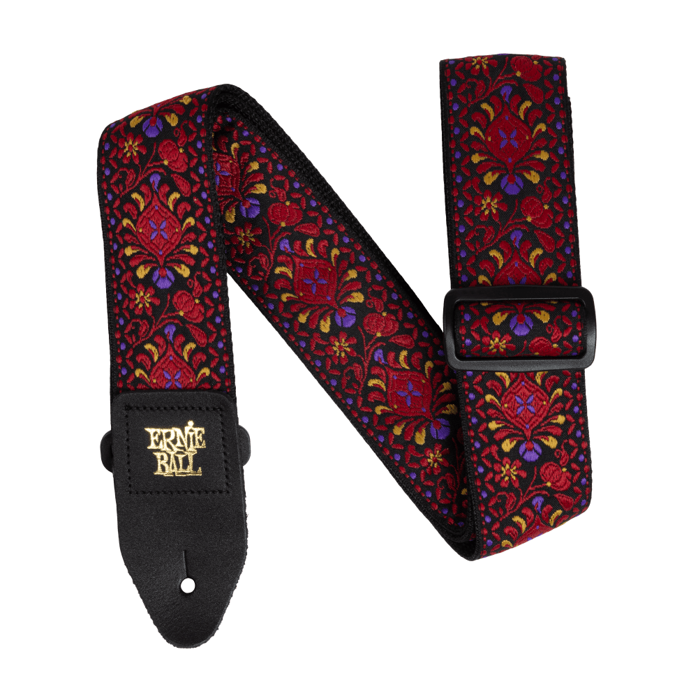 Ernie Ball Classic Jacquard Guitar Strap/Bass Strap - Crimson Royal Bloom Straps Ernie Ball - RiverCity Rockstar Academy Music Store, Salem Keizer Oregon