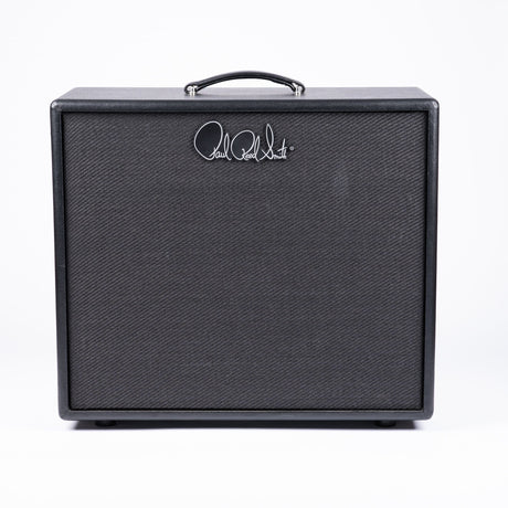 a PRS black amp with a signature on it