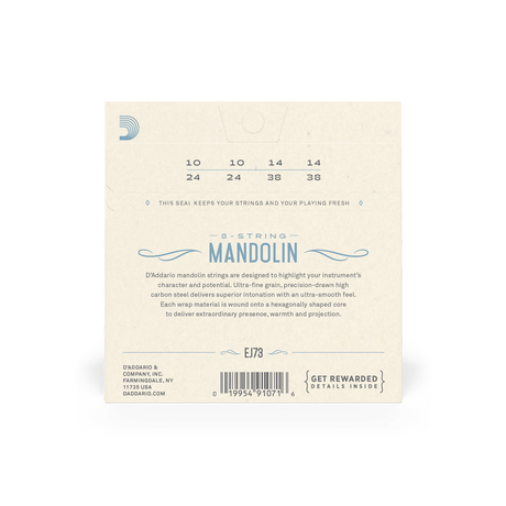 D'Addario EJ73 Mandolin Strings Light Gauge Phosphor Bronze Banjo-Mandolin-Folk Strings D'Addario - RiverCity Rockstar Academy Music Store, Salem Keizer Oregon
