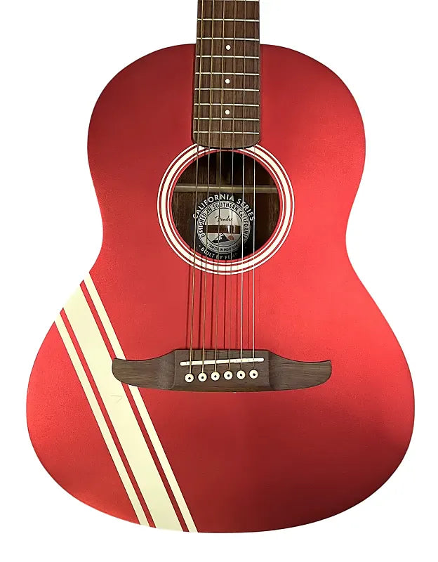Used Fender Standard Sonoran Mini Acoustic Guitar Competition Stripe Candy Apple Red Acoustic Guitars Fender - RiverCity Rockstar Academy Music Store, Salem Keizer Oregon