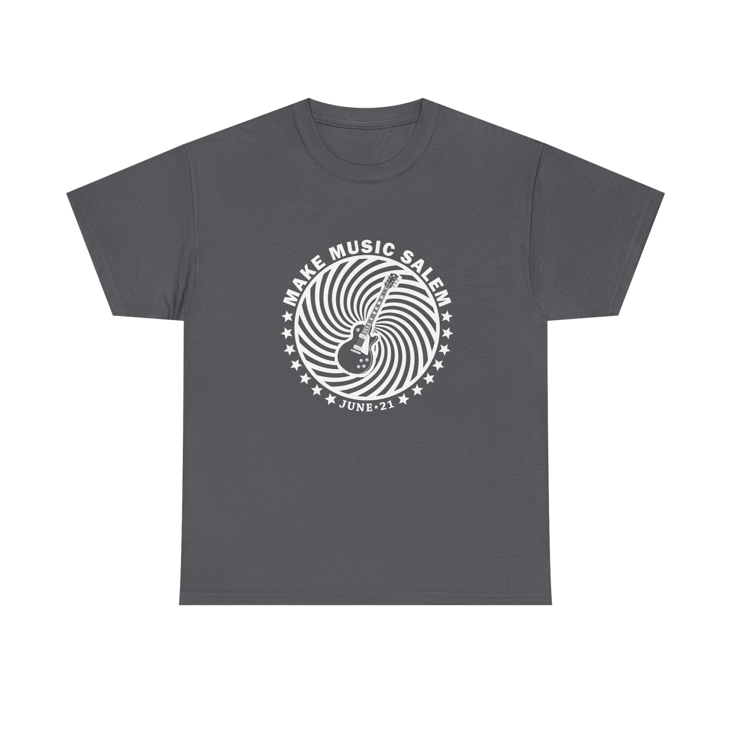 Make Music Day Salem Spiral Guitar T-Shirt (POS) Apparel RiverCity Music Store - RiverCity Rockstar Academy Music Store, Salem Keizer Oregon