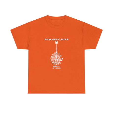Make Music Day Salem Sun Guitar White Logo T-Shirt (POS) Apparel RiverCity Music Store - RiverCity Rockstar Academy Music Store, Salem Keizer Oregon