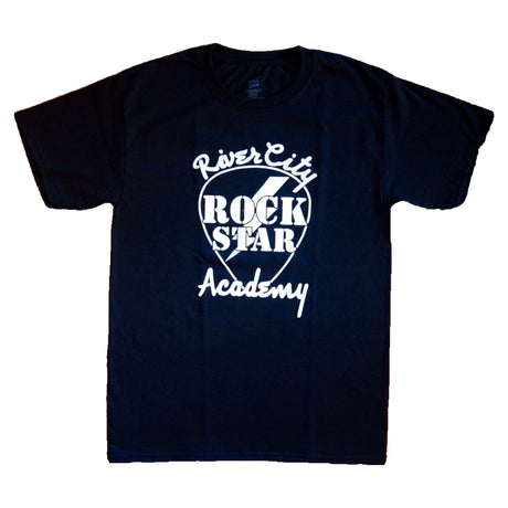 Rock Star Academy Men's Tall T-Shirt | 100% Cotton Logo Tee in White Apparel RiverCity Music Store - RiverCity Rockstar Academy Music Store, Salem Keizer Oregon