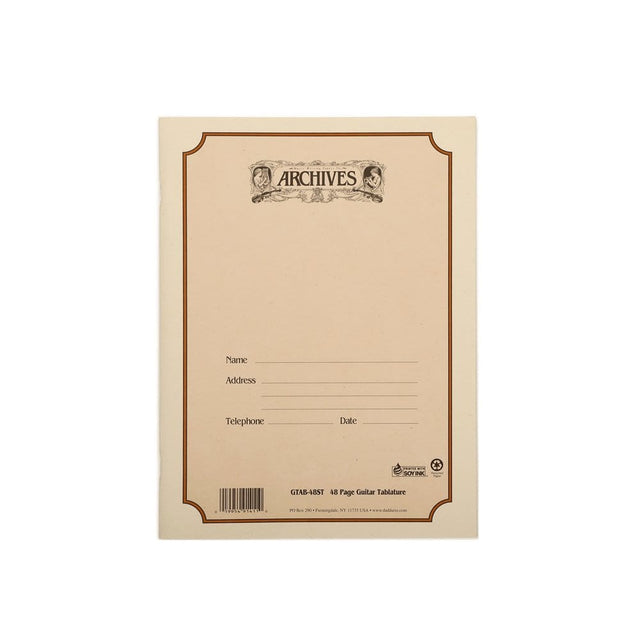 D'Addario Archives Guitar Tab Manuscript 48 Pages Guitar Books D'Addario - RiverCity Rockstar Academy Music Store, Salem Keizer Oregon