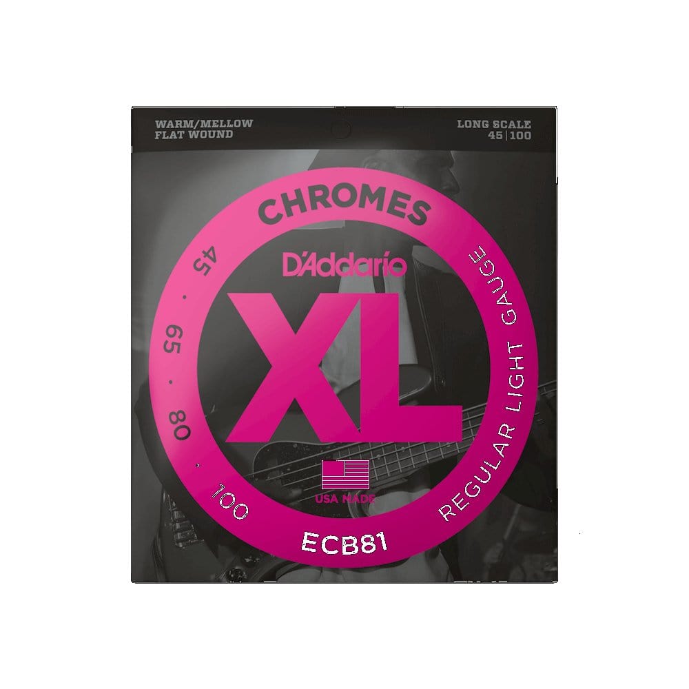 D'Addario ECB81 Chrome Flat Wound Bass Strings Bass Strings D'Addario - RiverCity Rockstar Academy Music Store, Salem Keizer Oregon