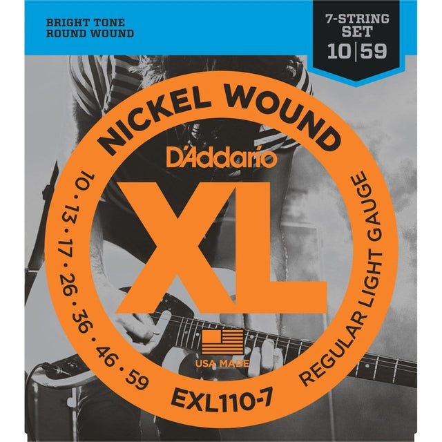 D'Addario 7-String Nickel Wound Electric Guitar Strings Electric Guitar Strings D'Addario - RiverCity Rockstar Academy Music Store, Salem Keizer Oregon