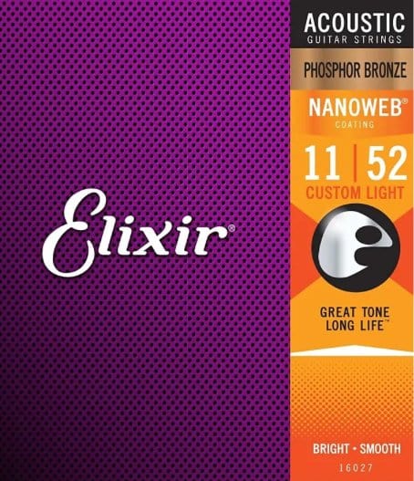 Elixir Custom Light Phosphor Bronze Nanoweb Acoustic Guitar Strings Acoustic Guitar Strings Elixir - RiverCity Rockstar Academy Music Store, Salem Keizer Oregon