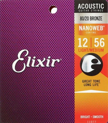 Elixir Light-Medium 12-56 Nanoweb Phosphor Bronze Acoustic Guitar Strings Elixir - RiverCity Rockstar Academy Music Store, Salem Keizer Oregon