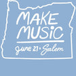Make Music Salem Oregon Outline T-Shirt (POS) Apparel RiverCity Music Store - RiverCity Rockstar Academy Music Store, Salem Keizer Oregon