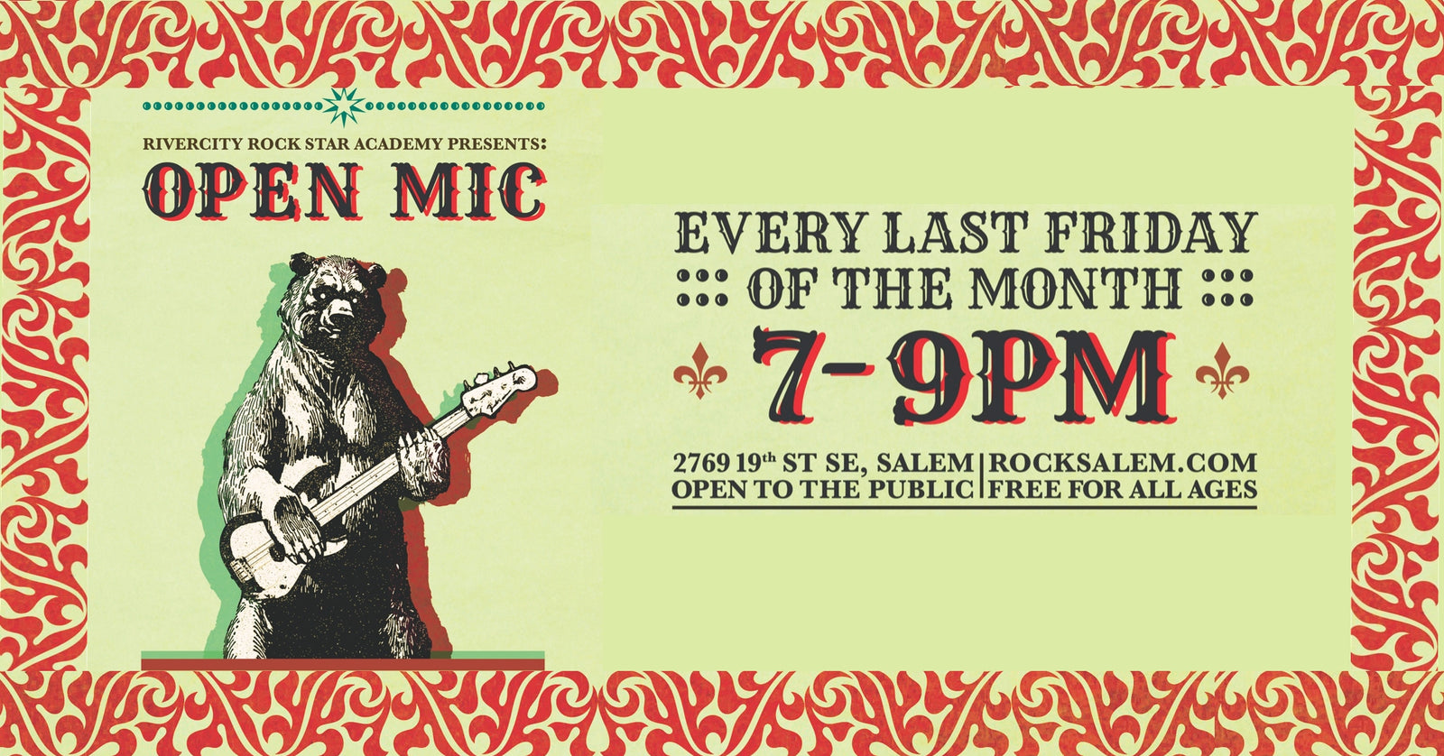 February 28th Open Mic at RiverCity Rock Star Academy