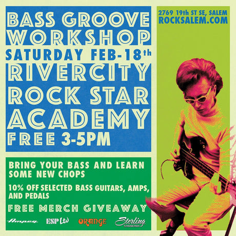 Free Bass Guitar Workshop Coming Feb. 18th 3-5pm! - RiverCity Rock Star Academy Music Store