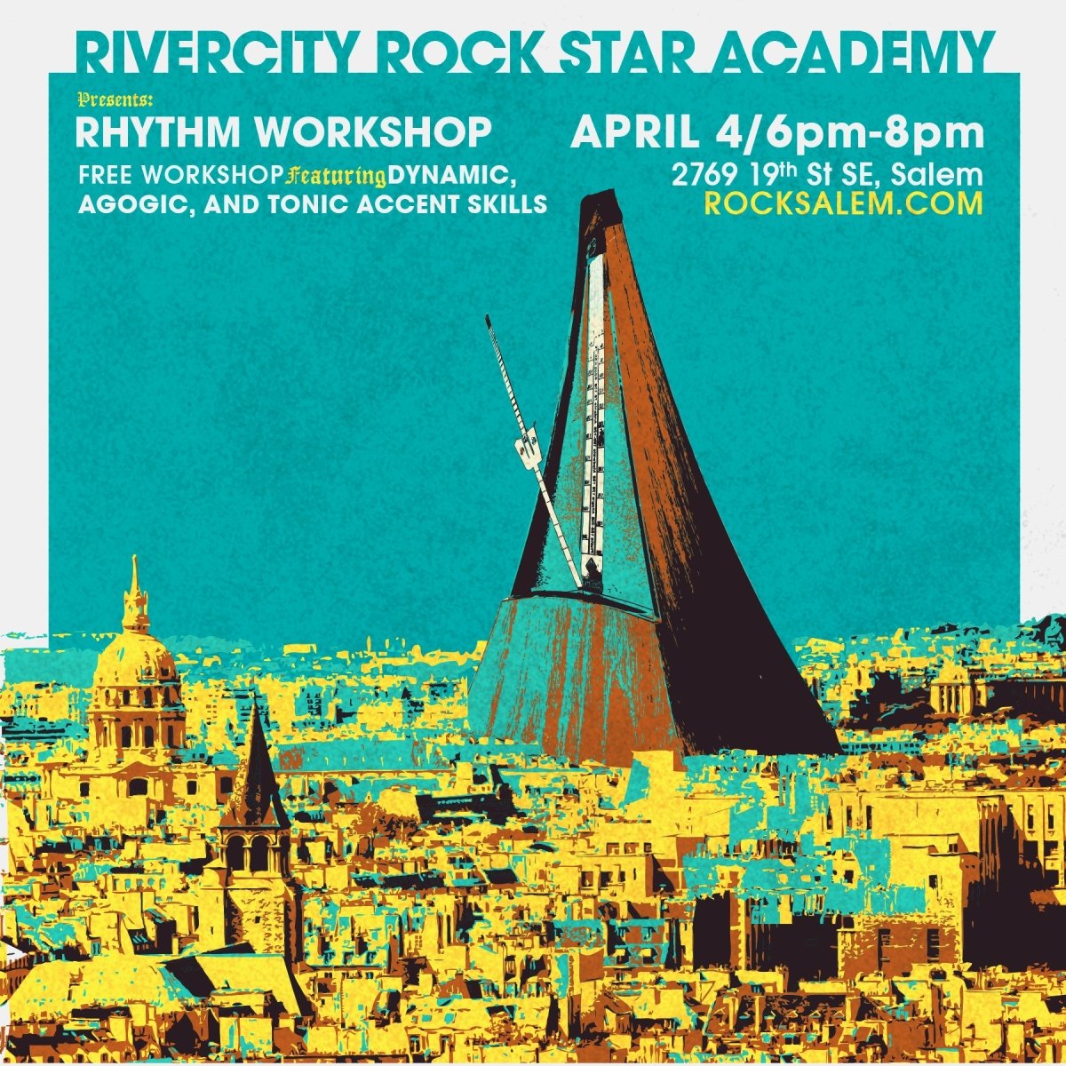 Free Rhythm Workshop 4/4/23 - RiverCity Rock Star Academy Music Store
