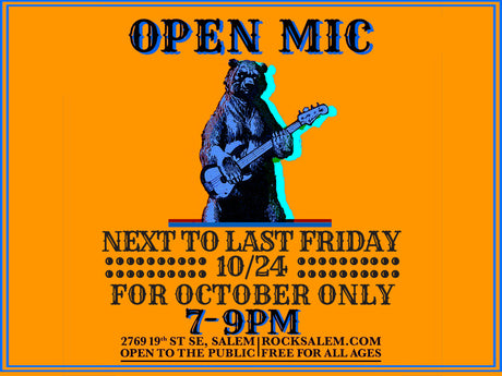 Open Mic is STILL ON this October! Friday October 24!