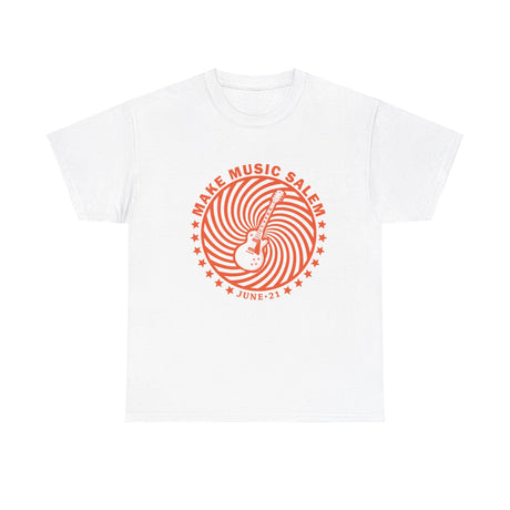 Make Music Day Salem Spiral Guitar Orange Logo T-Shirt T-Shirt Printify - RiverCity Rockstar Academy Music Store, Salem Keizer Oregon
