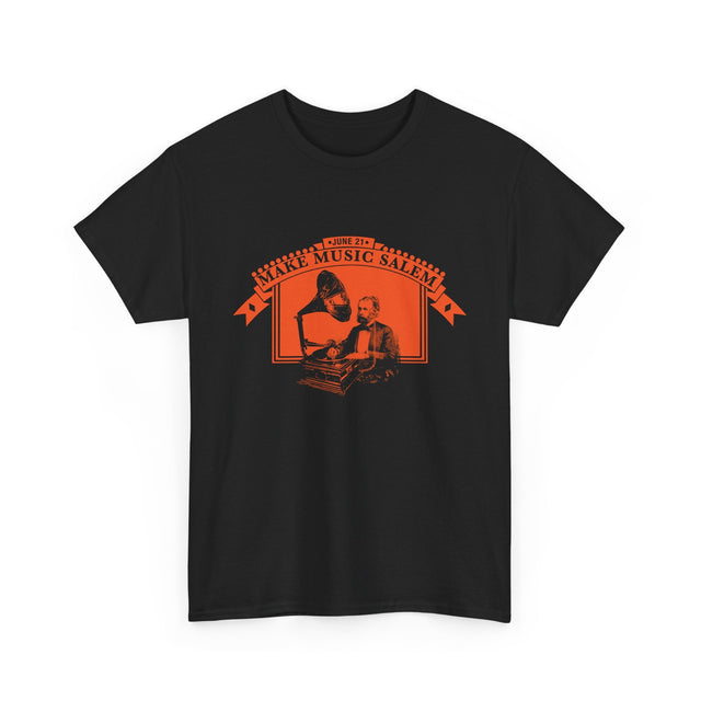 Make Music Day Salem Turntable Orange Logo T-Shirt T-Shirt Printify - RiverCity Rockstar Academy Music Store, Salem Keizer Oregon