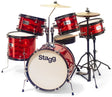 Stagg 5-piece junior drum set with hardware - Red Drums Stagg - RiverCity Rockstar Academy Music Store, Salem Keizer Oregon