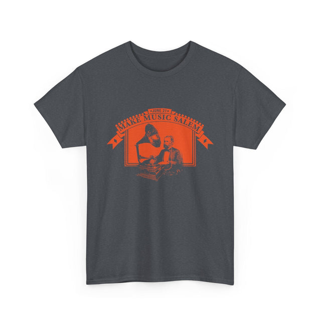 Make Music Day Salem Turntable Orange Logo T-Shirt T-Shirt Printify - RiverCity Rockstar Academy Music Store, Salem Keizer Oregon