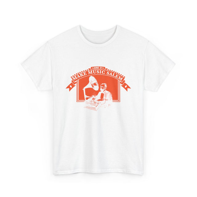 Make Music Day Salem Turntable Orange Logo T-Shirt T-Shirt Printify - RiverCity Rockstar Academy Music Store, Salem Keizer Oregon