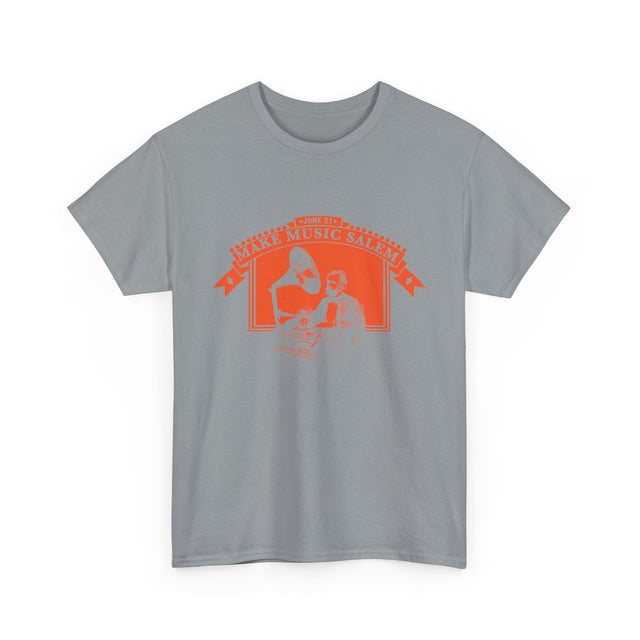 Make Music Day Salem Turntable Orange Logo T-Shirt T-Shirt Printify - RiverCity Rockstar Academy Music Store, Salem Keizer Oregon
