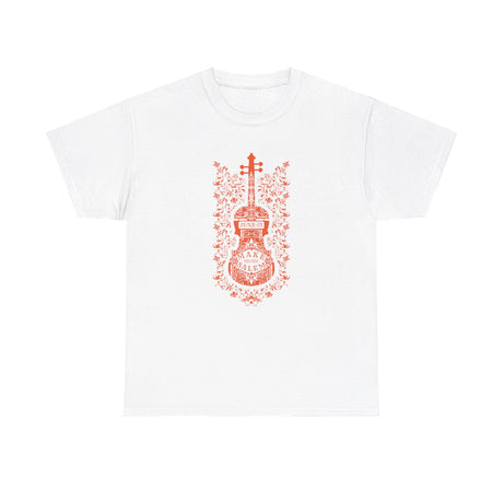 Make Music Day Salem Floral Violin T-Shirt - Orange Design T-Shirt Printify - RiverCity Rockstar Academy Music Store, Salem Keizer Oregon