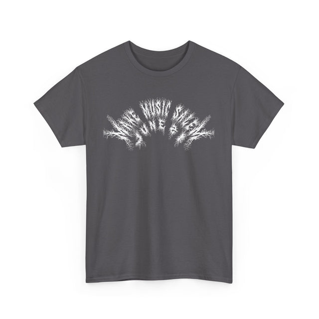 A vibrant metal T-shirt celebrating Make Music Day Salem featuring bold graphics and musical motifs