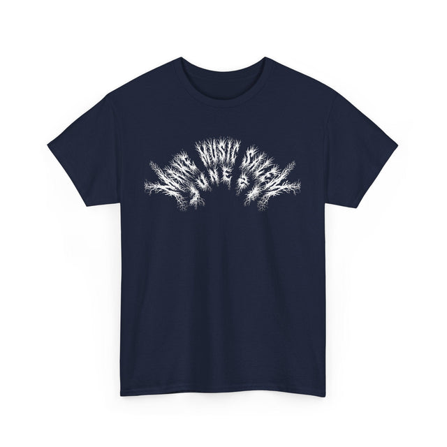 Detailed image of the Make Music Day Salem Metal T-Shirt showcasing vibrant design, bold typography, and musical-themed artwork on a stylish black fabric, perfect for music enthusiasts