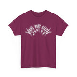 A vibrant Salem Metal T-Shirt celebrating Make Music Day featuring bold graphics and musical symbols