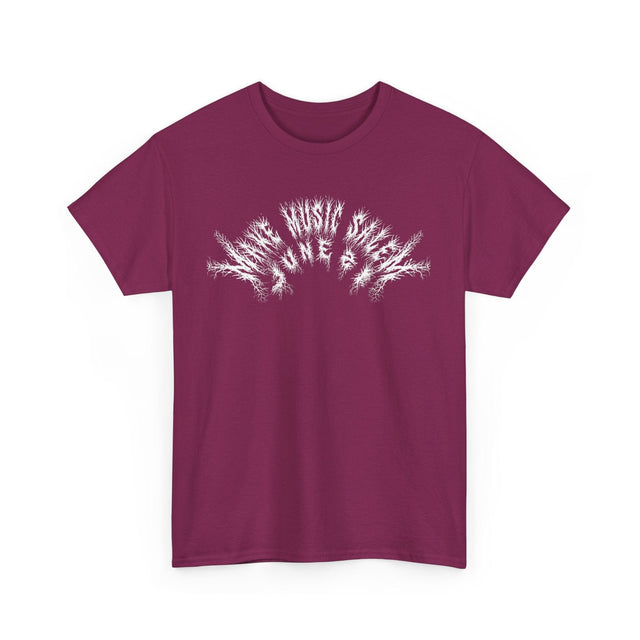 A vibrant Salem Metal T-Shirt celebrating Make Music Day featuring bold graphics and musical symbols