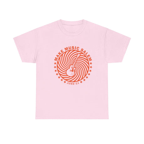 Make Music Day Salem Spiral Guitar Orange Logo T-Shirt T-Shirt Printify - RiverCity Rockstar Academy Music Store, Salem Keizer Oregon
