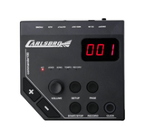 Close-up of the Carlsbro CLUB100 Electronic Drum Kit's pads and control panel showing various features