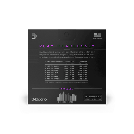 D'Addario NYXL 11-64 Medium 7-String Electric Guitar Strings Electric Guitar Strings D'Addario - RiverCity Rockstar Academy Music Store, Salem Keizer Oregon