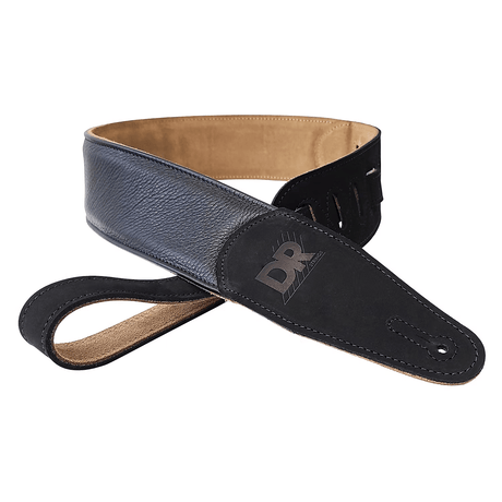 DR Butter-Soft Black Padded Guitar or Bass Strap Straps DR Strings - RiverCity Rockstar Academy Music Store, Salem Keizer Oregon
