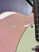 Jet JT-300 Electric Guitar with Rosewood Fingerboard in Pink, featuring a blemish on the body, perfect for musicians looking for a unique and affordable instrument