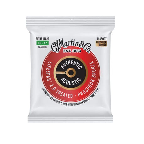 Martin MA500T 12-String Acoustic Guitar Strings Extra Light Phosphor Bronze Acoustic Guitar Strings Martin - RiverCity Rockstar Academy Music Store, Salem Keizer Oregon