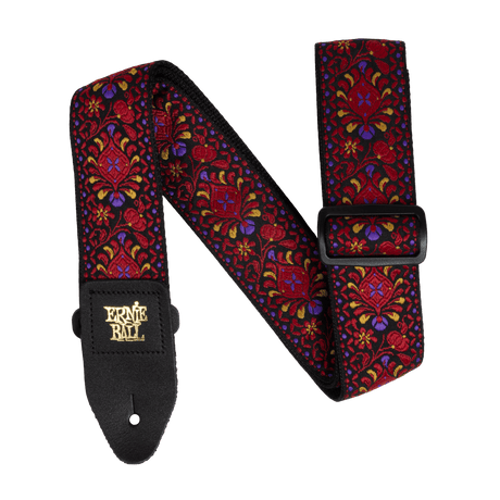 Ernie Ball Classic Jacquard Guitar Strap/Bass Strap - Crimson Royal Bloom Straps Ernie Ball - RiverCity Rockstar Academy Music Store, Salem Keizer Oregon