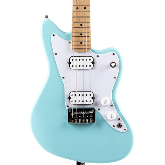 Used Squier Mini Jazzmaster HH Daphne Blue Electric Guitars Squier - RiverCity Rockstar Academy Music Store, Salem Keizer Oregon