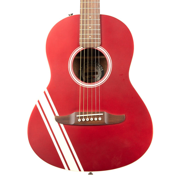 Used Fender Standard Sonoran Mini Acoustic Guitar Competition Stripe Candy Apple Red