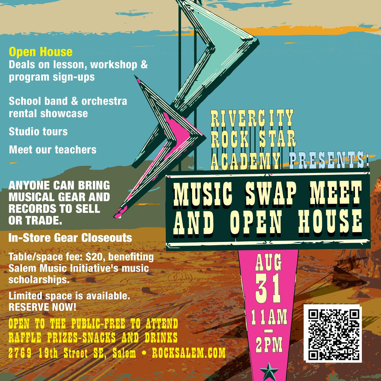 Music Swap Meet and Open House Ticket RiverCity Music Store - RiverCity Rockstar Academy Music Store, Salem Keizer Oregon