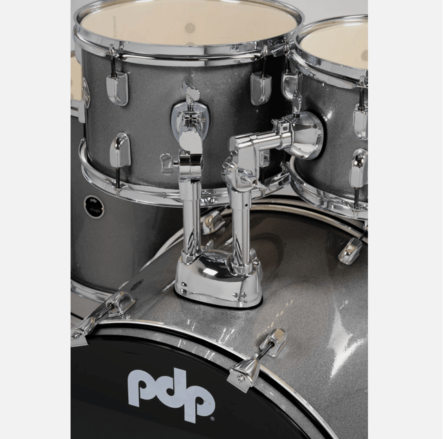 PDP Center Stage 5pc Complete Drum Kit w/Hardware Silver Drums Drum Workshop - RiverCity Rockstar Academy Music Store, Salem Keizer Oregon