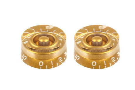 Allparts Set of 2 Vintage-style Speed Knobs Gold PK-0130 Service Parts All Parts - RiverCity Rockstar Academy Music Store, Salem Keizer Oregon