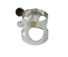 American Plating Silver Plated Alto Sax Ligature Brass/Woodwind Accesories Harris Teller - RiverCity Rockstar Academy Music Store, Salem Keizer Oregon