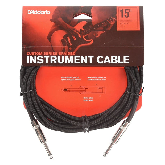 D'Addario Custom Series 15' Instrument Cable Cables D'Addario - RiverCity Rockstar Academy Music Store, Salem Keizer Oregon