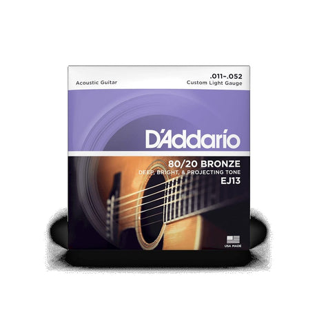 D'Addario EJ13 (11-52) 80/20 Bronze Acoustic Guitar Strings Acoustic Guitar Strings D'Addario - RiverCity Rockstar Academy Music Store, Salem Keizer Oregon