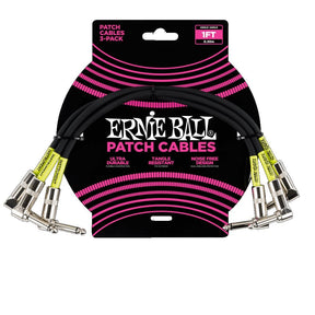Ernie Ball 1ft Patch Cable 3 Pack Cables Ernie Ball - RiverCity Rockstar Academy Music Store, Salem Keizer Oregon