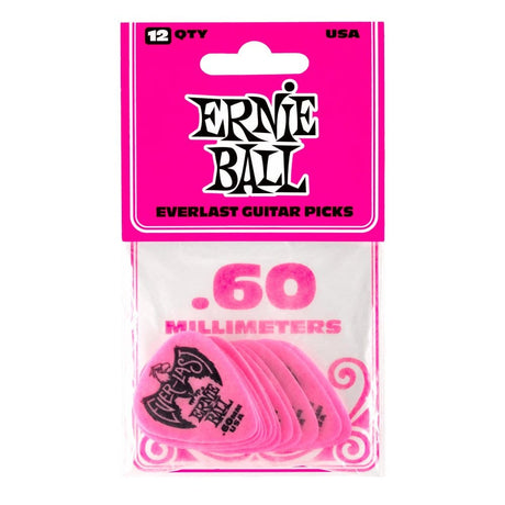Ernie Ball .60mm Pink Everlast Picks 12-pack Picks Ernie Ball - RiverCity Rockstar Academy Music Store, Salem Keizer Oregon