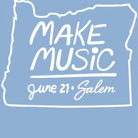 Make Music Day Salem Outline T-Shirt Apparel RiverCity Music Store - RiverCity Rockstar Academy Music Store, Salem Keizer Oregon