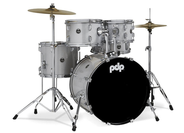 PDP Center Stage 5-Piece Complete Drum Kit - Diamond White Sparkle Drums Drum Workshop - RiverCity Rockstar Academy Music Store, Salem Keizer Oregon