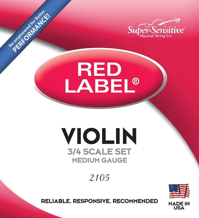 Red Label 3/4 Violin String Set Violin Strings Super Sensitive - RiverCity Rockstar Academy Music Store, Salem Keizer Oregon